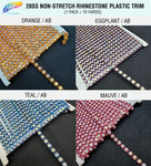 CLOSEOUT! 10 yards of 20ss Single Row Color Stones Non Stretch Rhinestone Trim