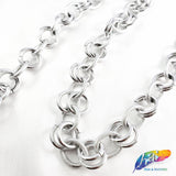 3/4" Silver Double Linked Rolo Chain, CH-105