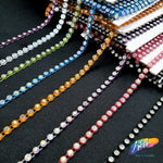 CLOSEOUT! 10 yards of 20ss Single Row Color Stones Non Stretch Rhinestone Trim