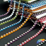 CLOSEOUT! 10 yards of 20ss Single Row Color Stones Non Stretch Rhinestone Trim