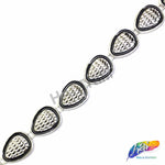 5/8" Silver/Black Textured Pear Plastic Stud Trim, PST-080