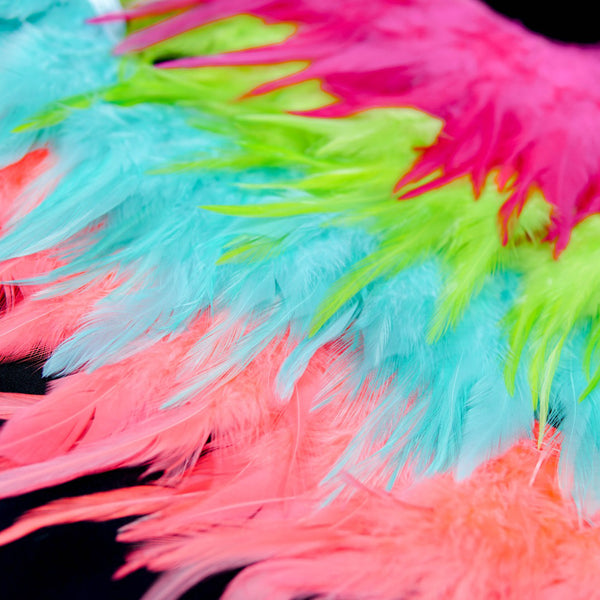 10-12 2-tone Bleached Dyed Coque Fringe (1/2 Yard) – Hai Trim & Feathers